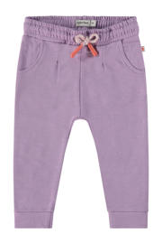 thumbnail: Paarse meisjes Babyface baby regular fit broek van stretchkatoen met elastische tailleband met koord en effen