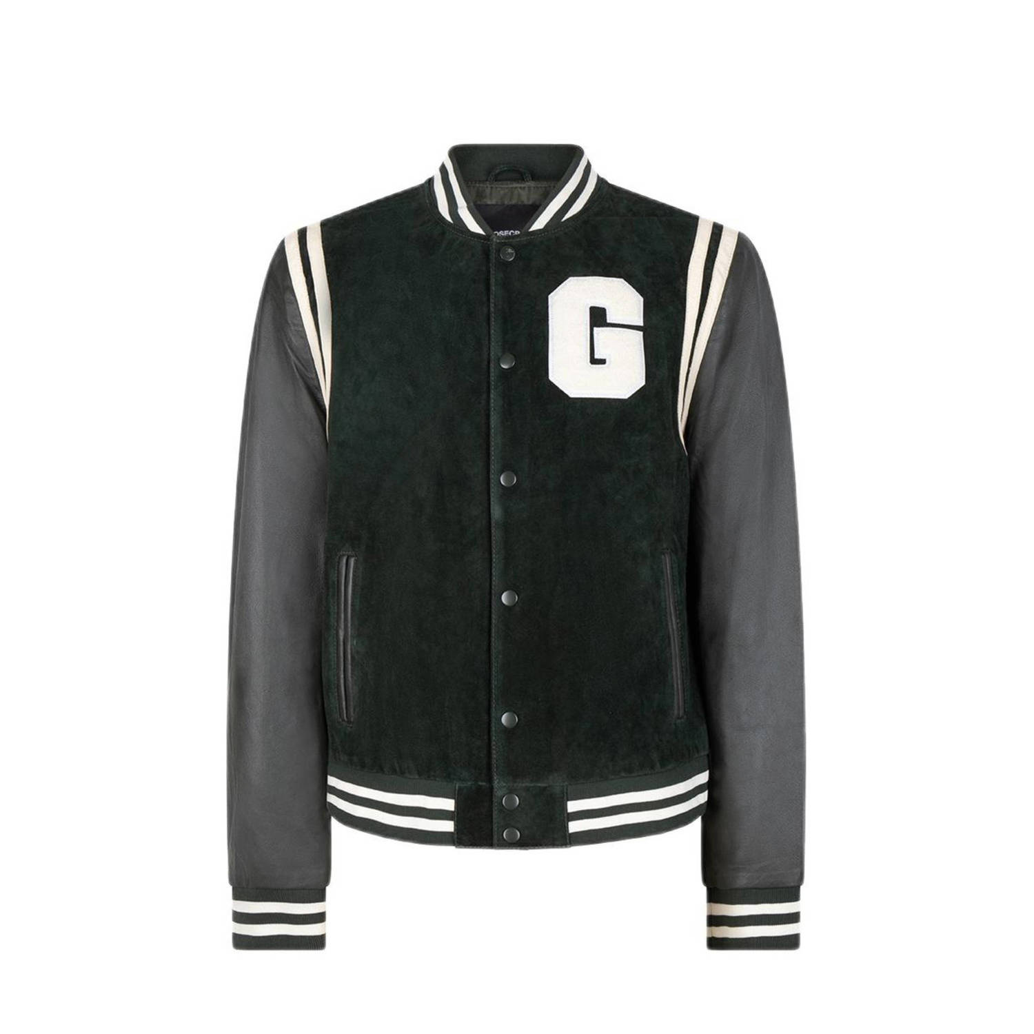 Goosecraft baseball jacket Melrose met printopdruk military green