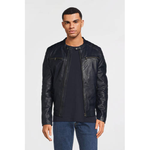 Goosecraft leren jas Jacket965 donkerblauw afbeelding