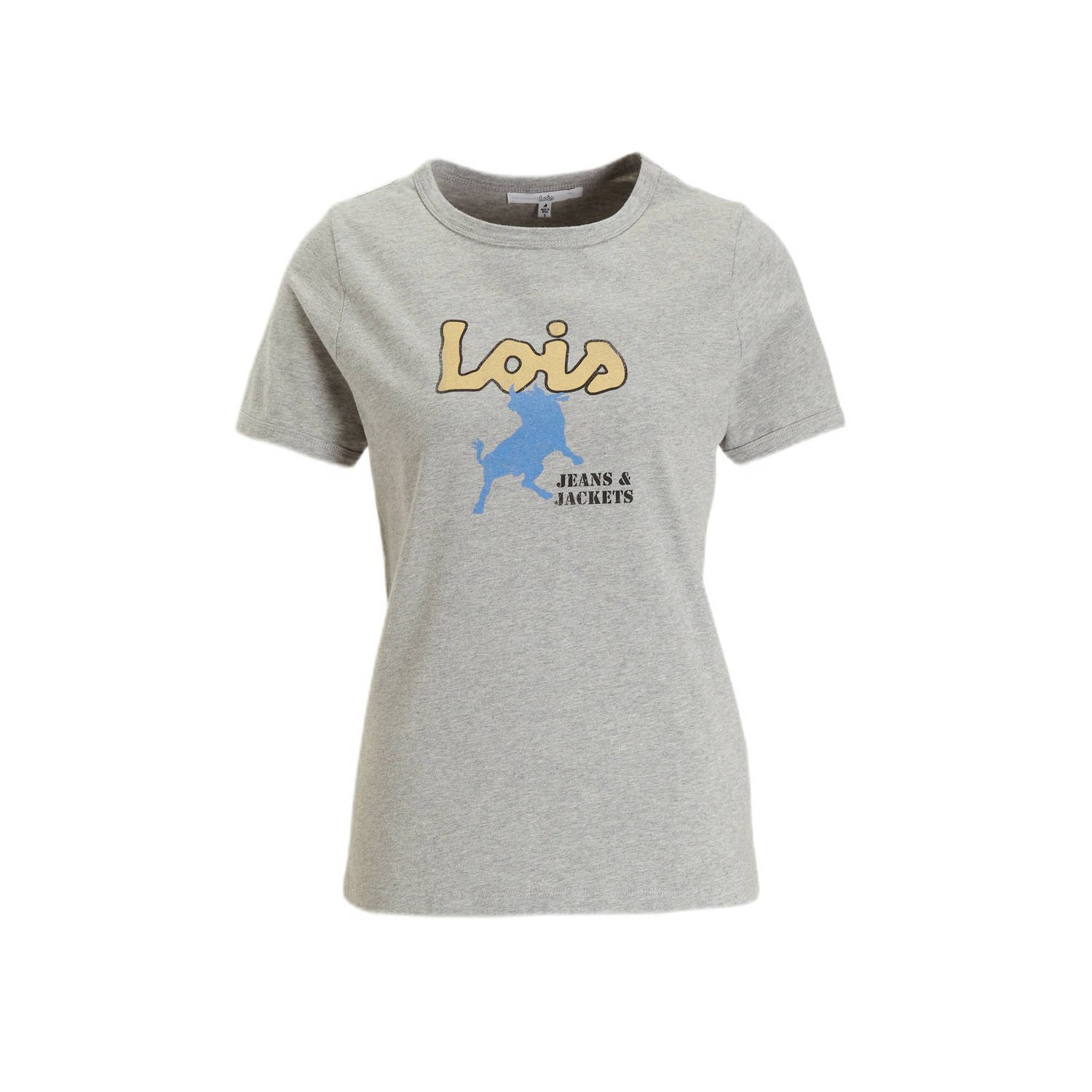 Lois T-shirt April met logo grijs