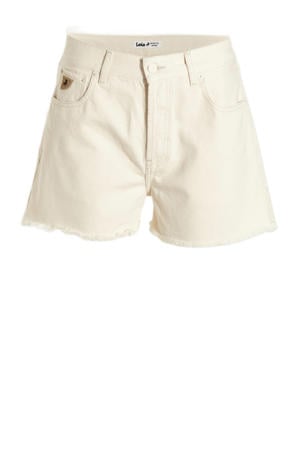 regular fit denim short Sandra ecru rinse