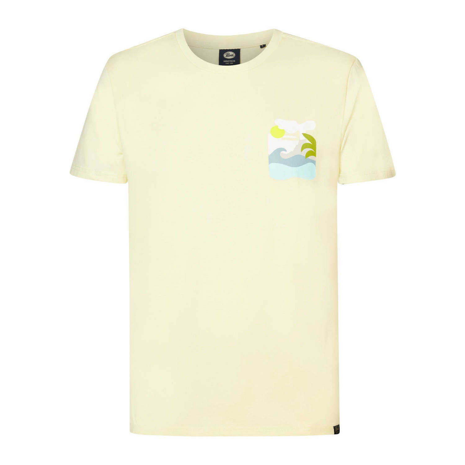Petrol Industries T-shirt met backprint lemon yellow