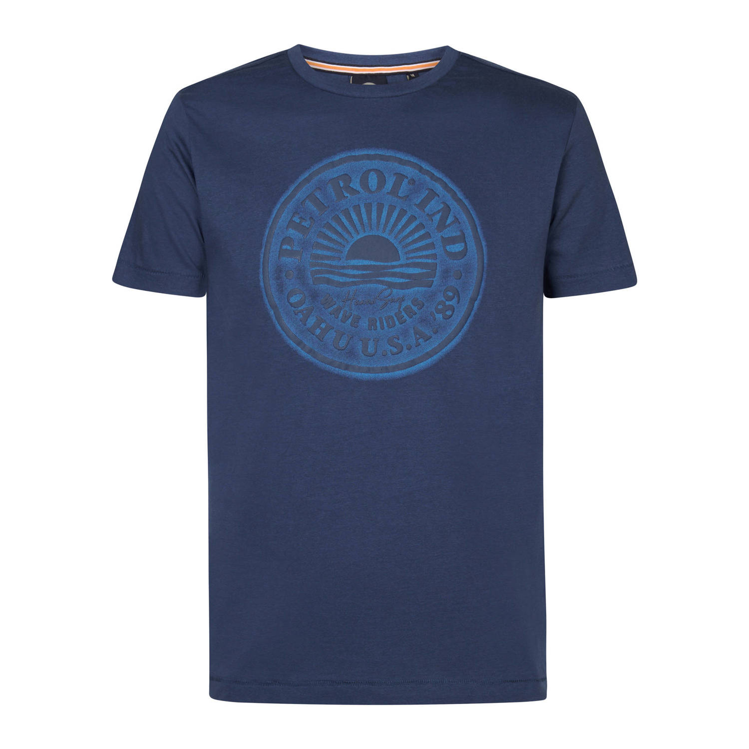 Petrol Industries T-shirt met printopdruk petrol blue