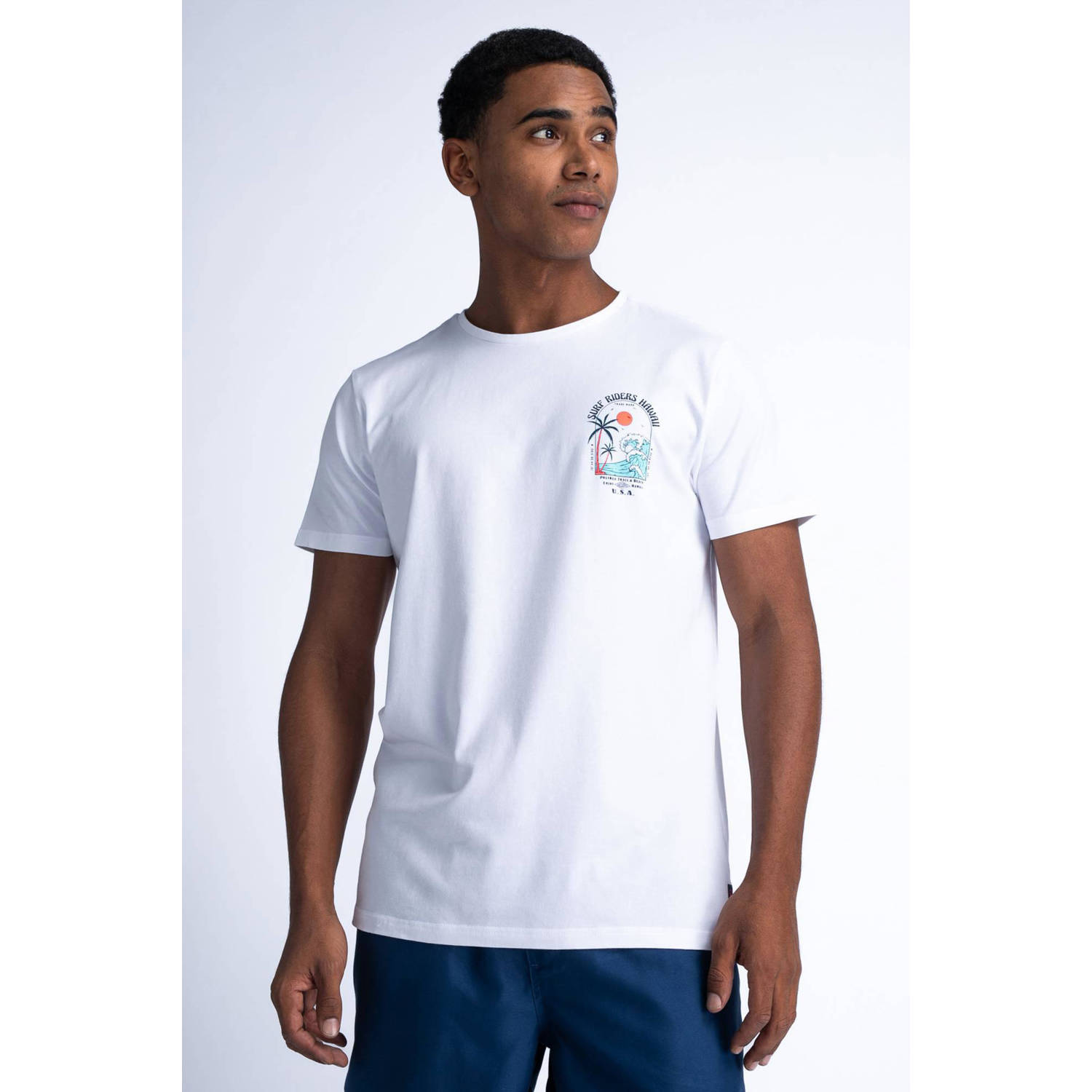 Petrol Industries T-shirt met printopdruk wit