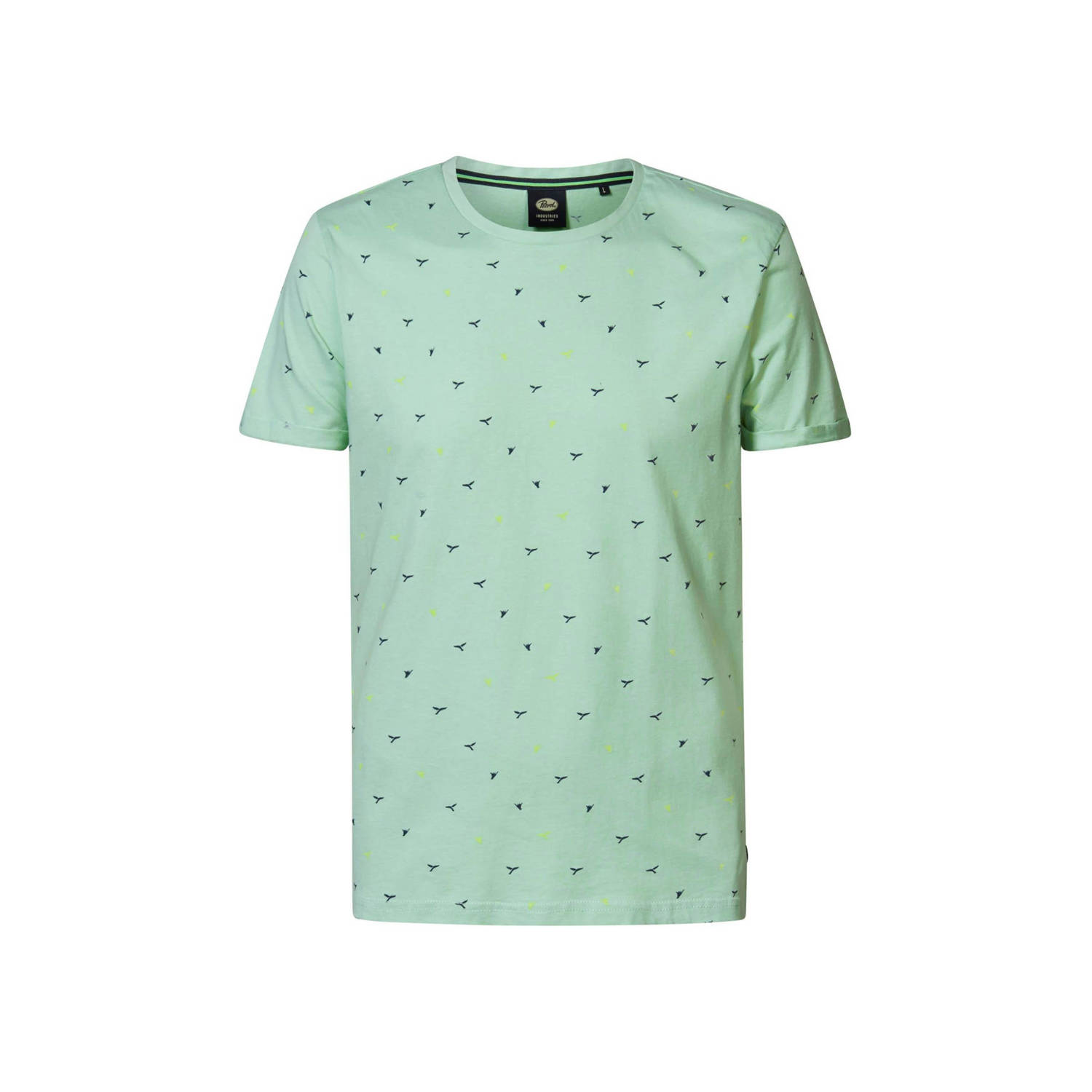 Petrol Industries slim fit T-shirt met all over print pistache