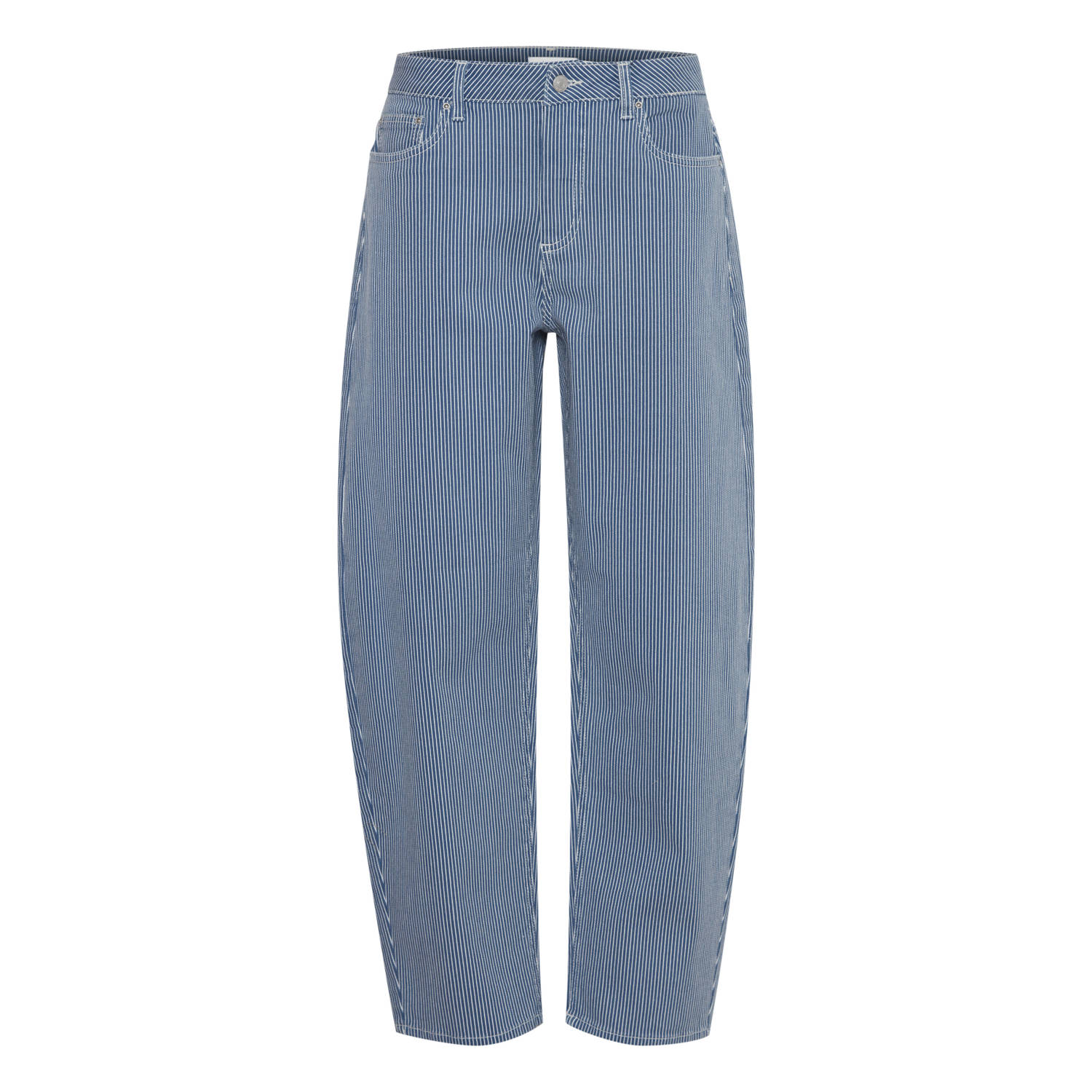 B.Young gestreepte wide leg jeans BYKATO medium blue denim