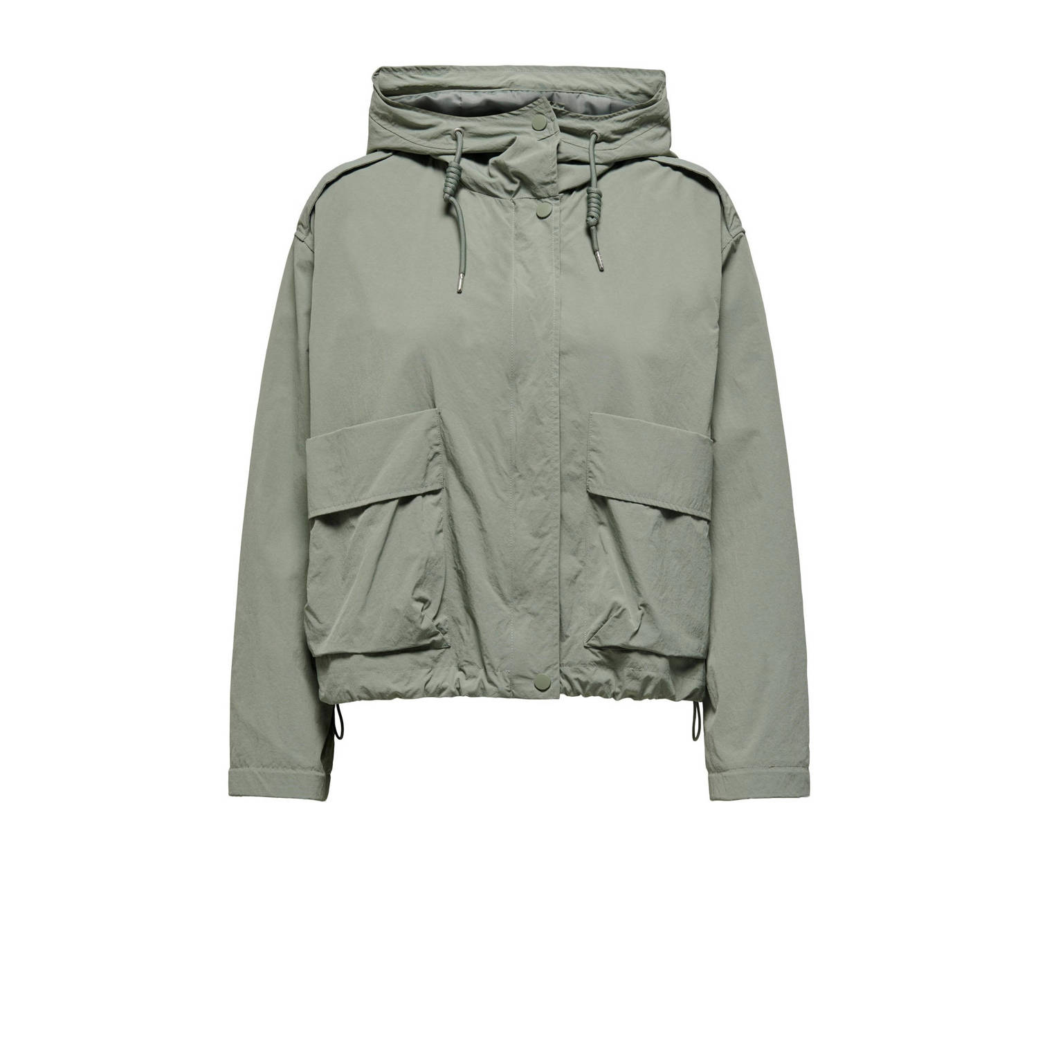 Only Korte Parka Jas in Hedge Green Dames