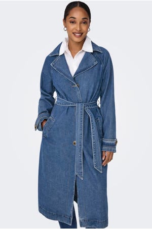 trenchcoat jas ONLMALOU medium blue denim