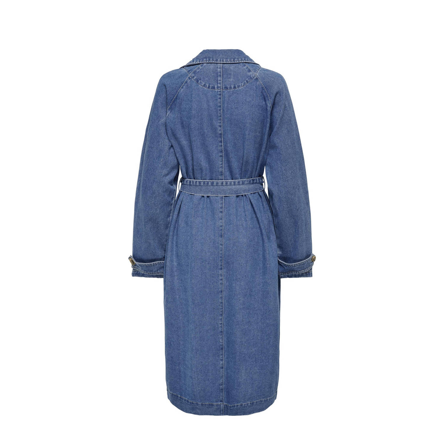 ONLY trenchcoat jas ONLMALOU medium blue denim