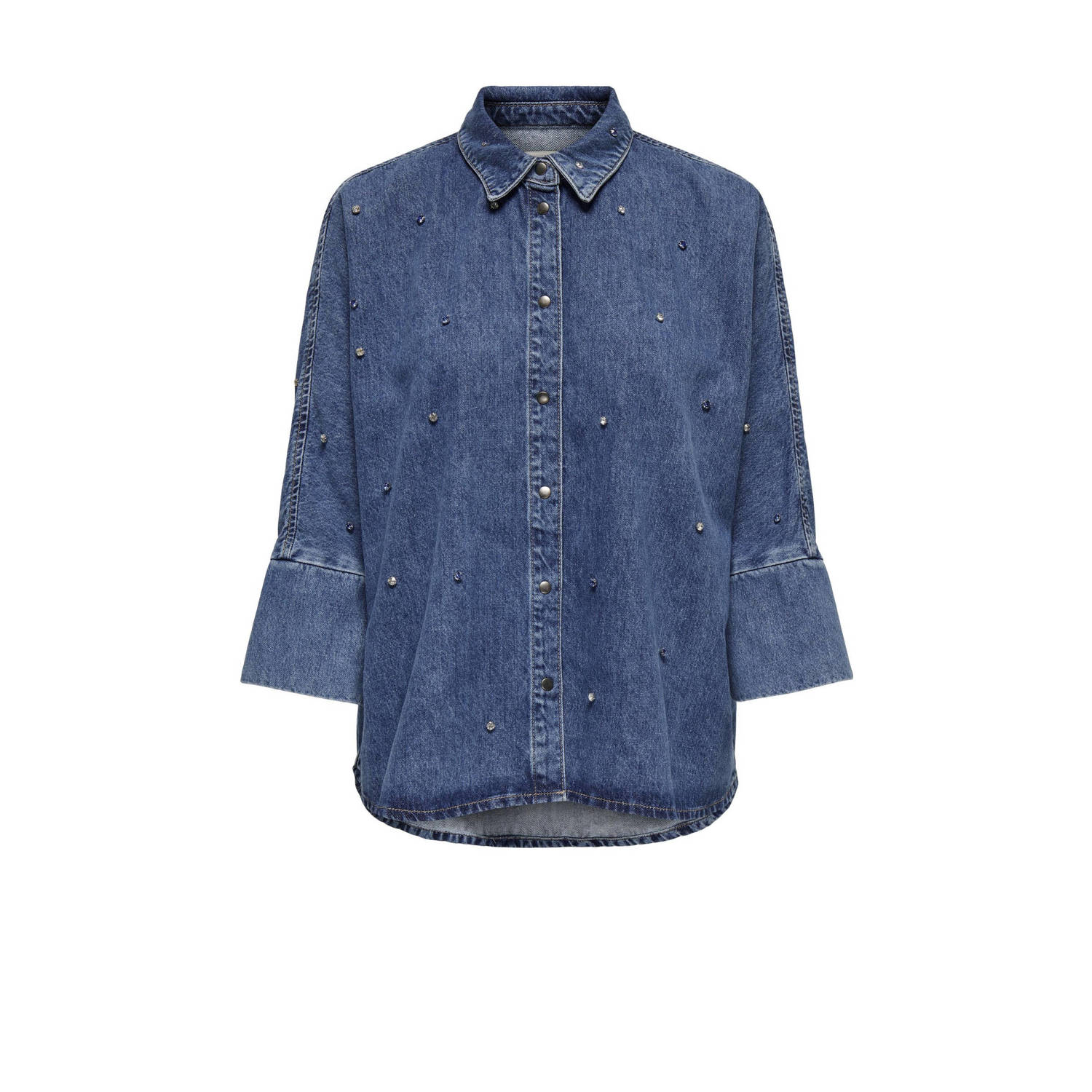 ONLY denim blouse ONLGRACE medium blue denim