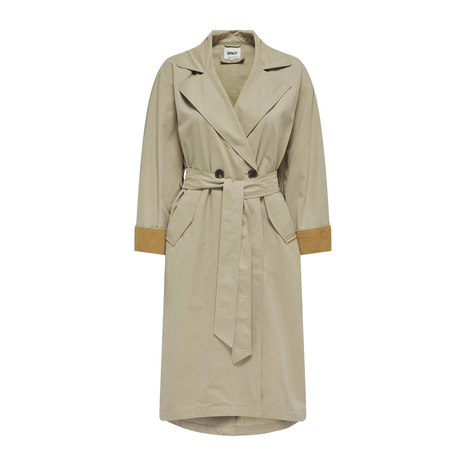 ONLY trenchcoat jas ONLCRYSTAL beige bruin