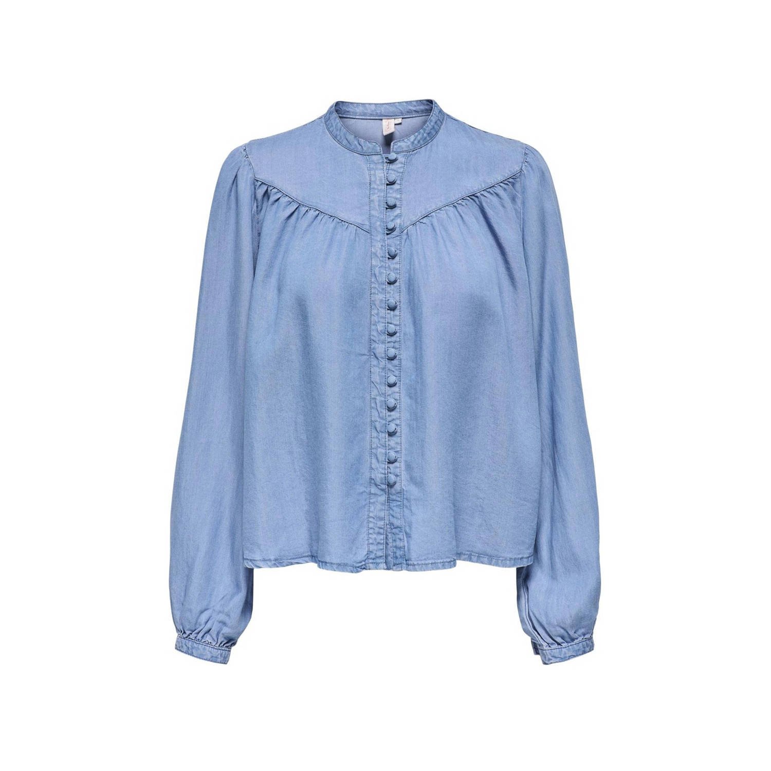 ONLY denim geweven blouse ONLAVERIE medium blue denim
