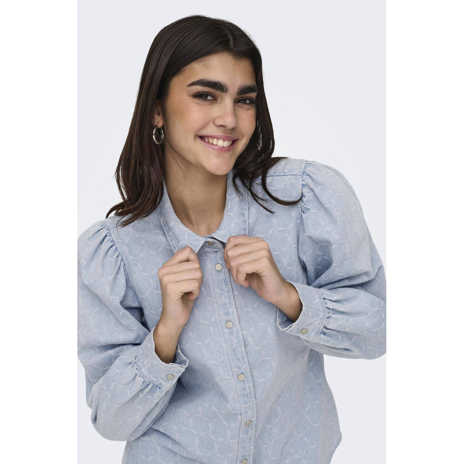 ONLY denim blouse ONLROCCO light blue denim
