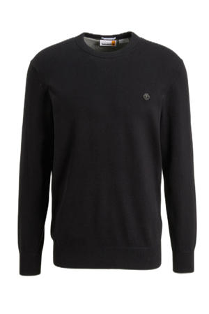 fijn gebreide pullover van katoen zwart