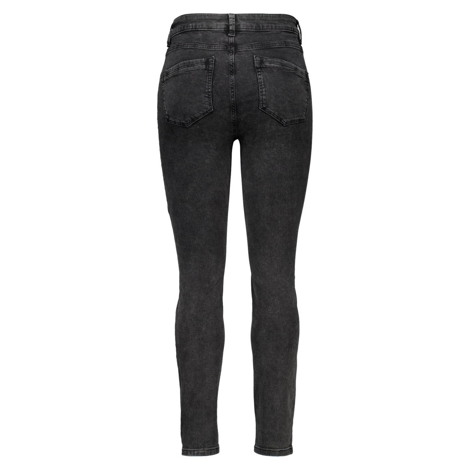 MS Mode slim fit jeans met studs grey denim