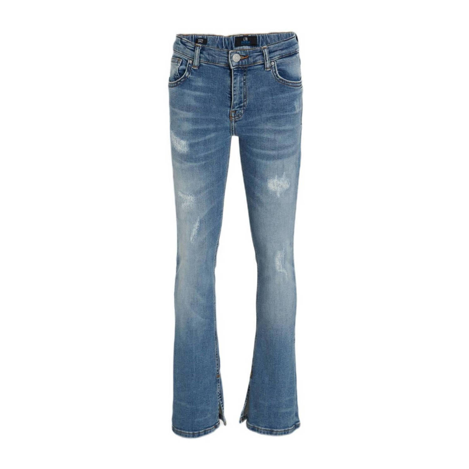 LTB flared jeans Rosie G met slijtage rosen safe wash Blauw Meisjes Stretchdenim 146