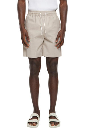 gestreepte regular fit short beige