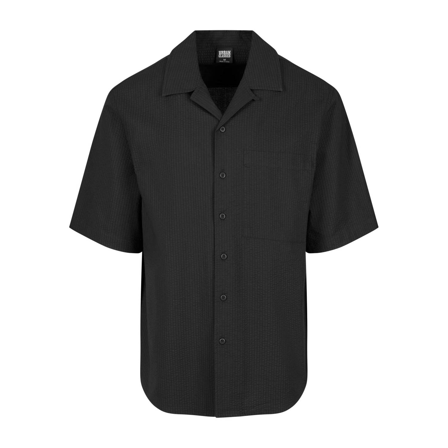 Urban Classics gestreept loose fit overhemd zwart