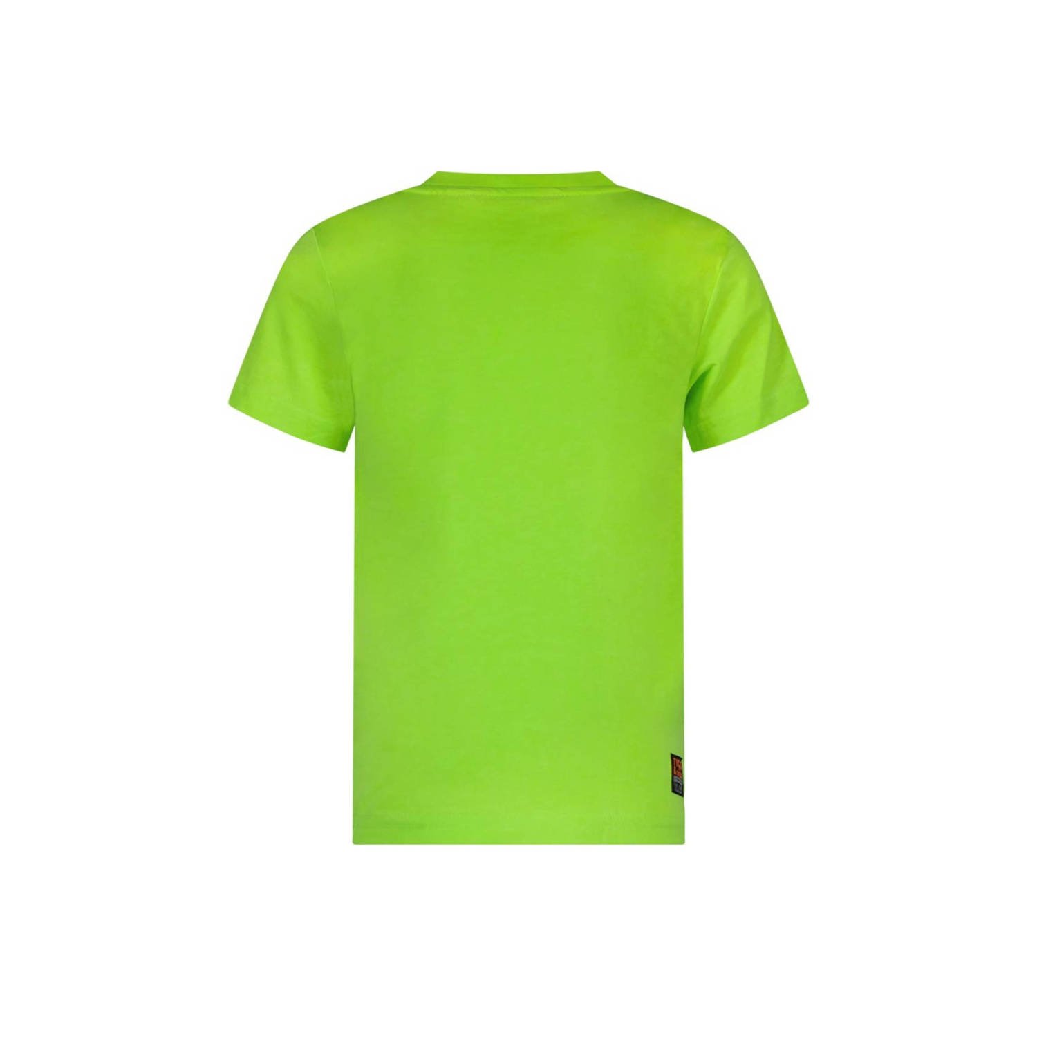 TYGO & vito T-shirt James met logo neongroen