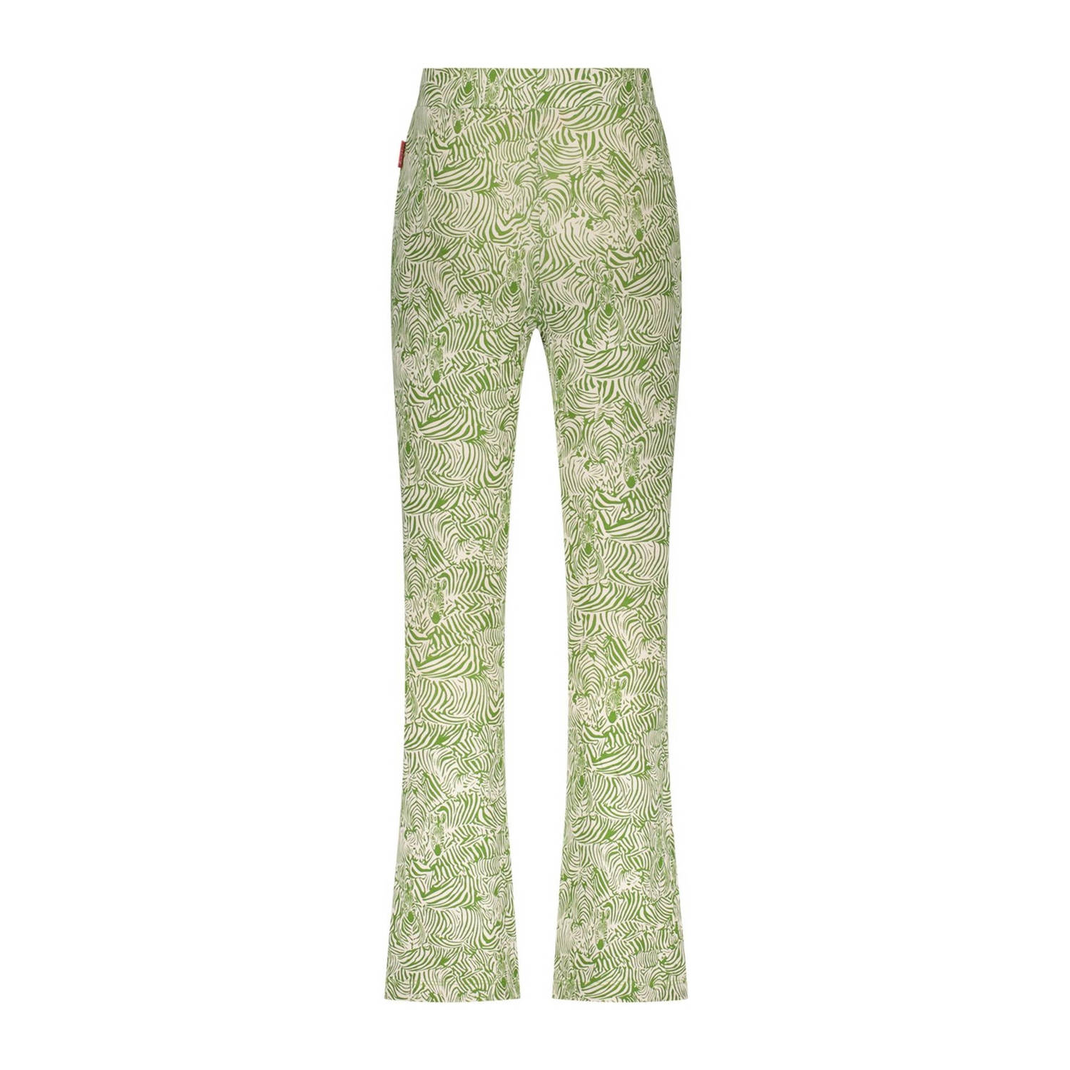 TYGO & vito regular fit broek Poppy met all over print olijfgroen