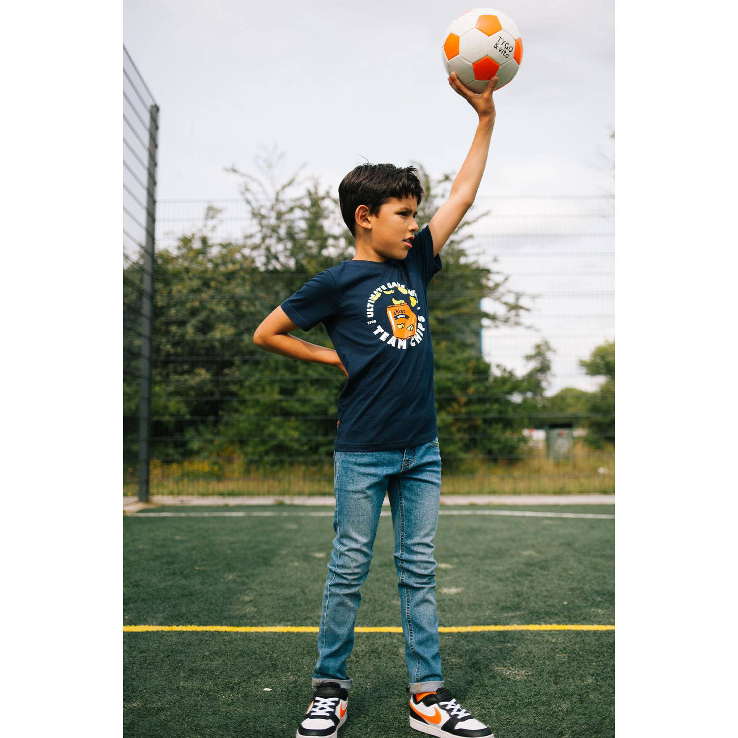 TYGO & vito T-shirt Jaimy met printopdruk donkerblauw multi