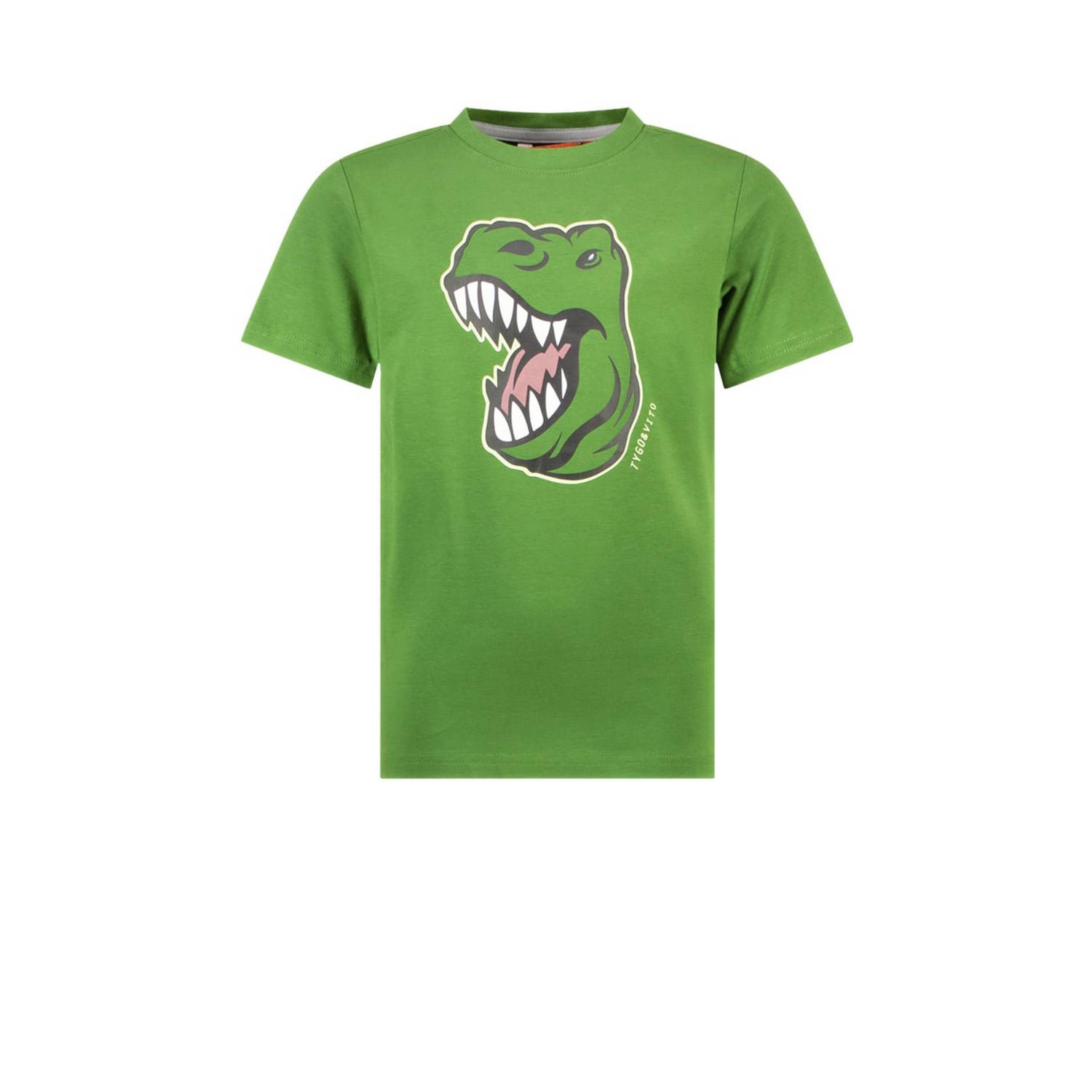 TYGO & vito T-shirt Jaimy met printopdruk tropisch groen Jongens Katoen Ronde hals 110 116