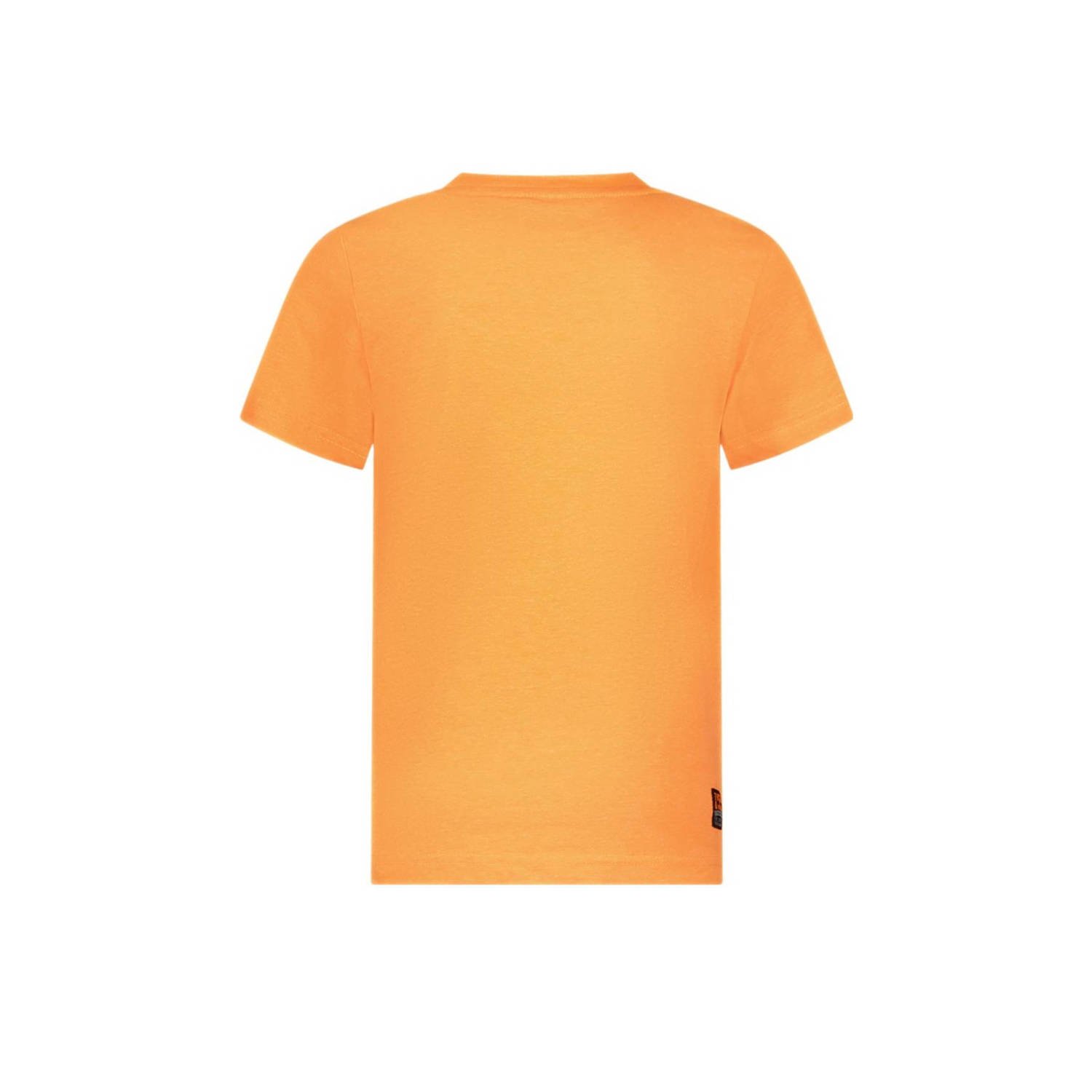 TYGO & vito T-shirt James met printopdruk neon oranje