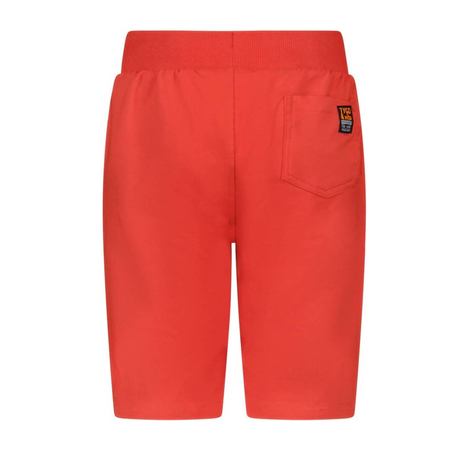 TYGO & vito regular fit sweatshort Bing met zijstreep felrood