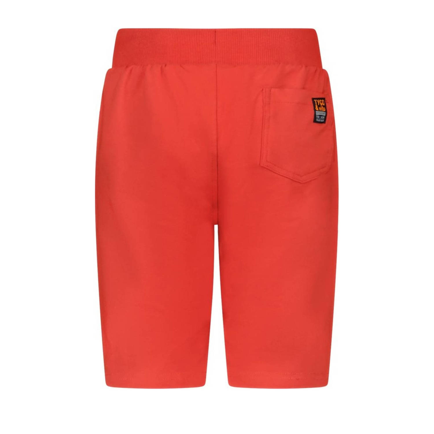 TYGO & vito regular fit sweatshort Bing met zijstreep felrood