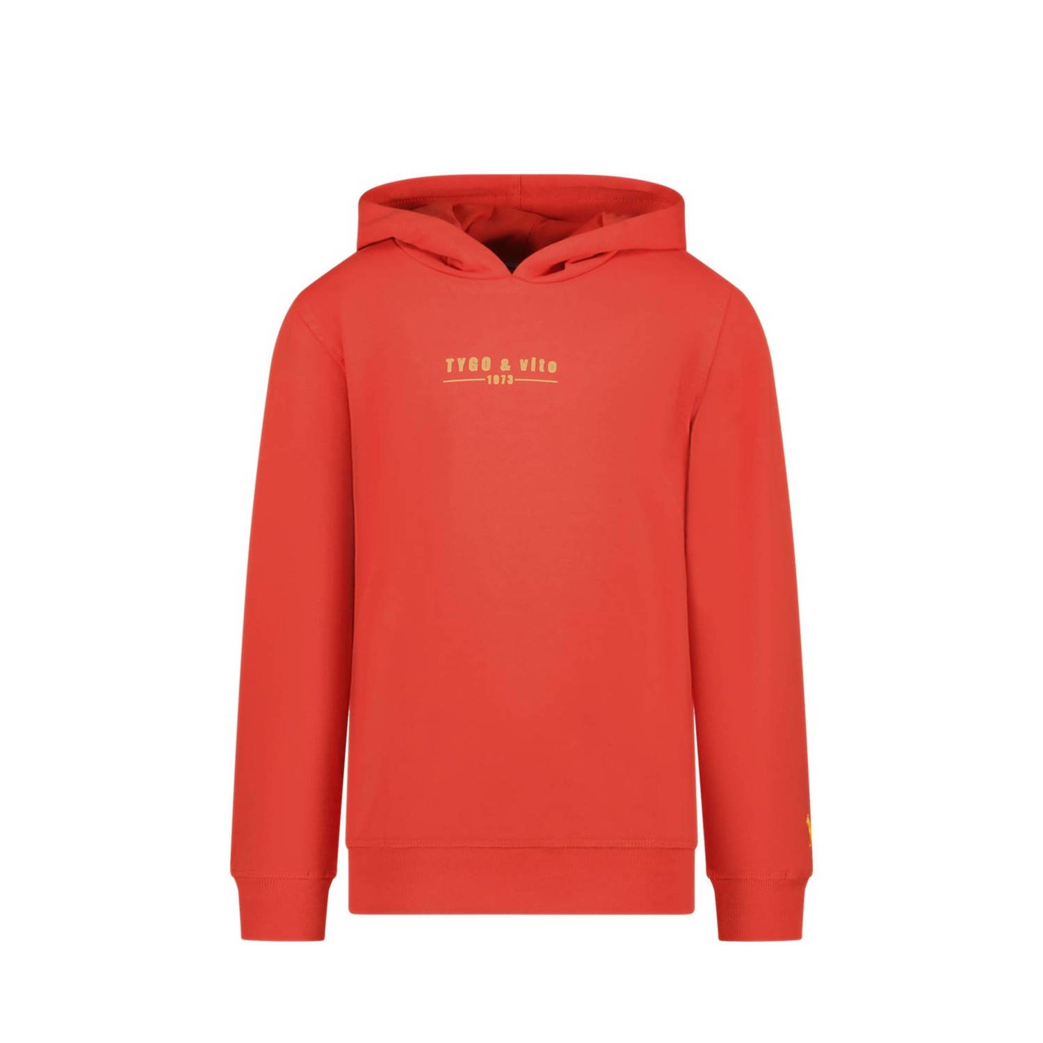 TYGO & vito hoodie Hugo met logo helderrood Sweater Logo 110 116