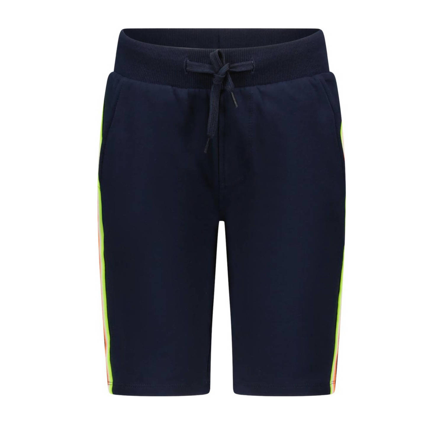 TYGO & vito slim fit sweatshort Bing met zijstreep donkerblauw Korte broek Jongens Stretchkatoen 146 152