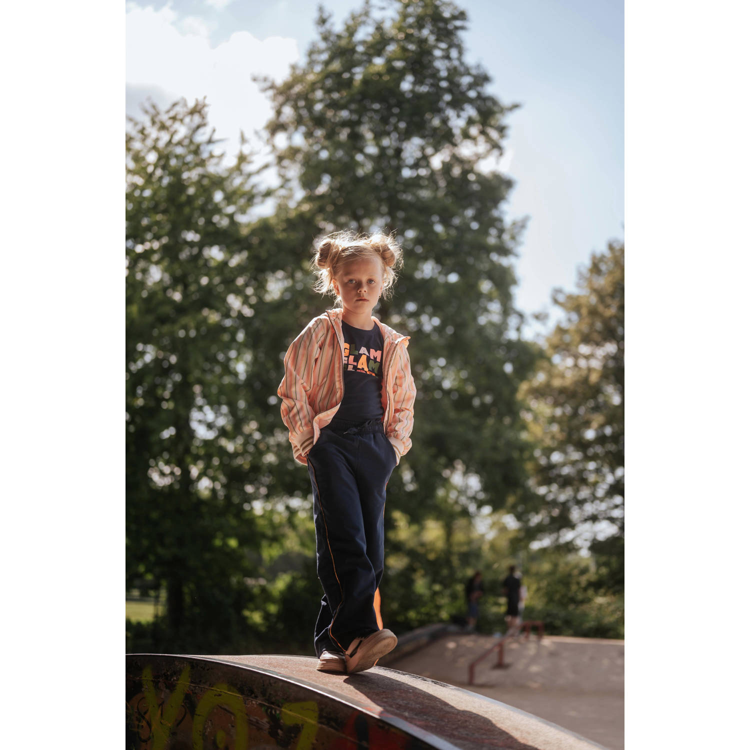 TYGO & vito gestreepte zomerjas Senna roze geel