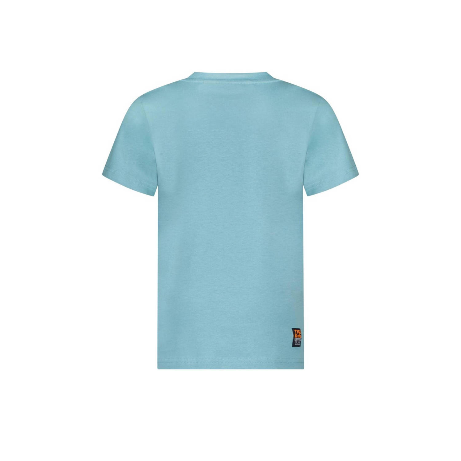 TYGO & vito T-shirt Jaimy met printopdruk aqua blauw