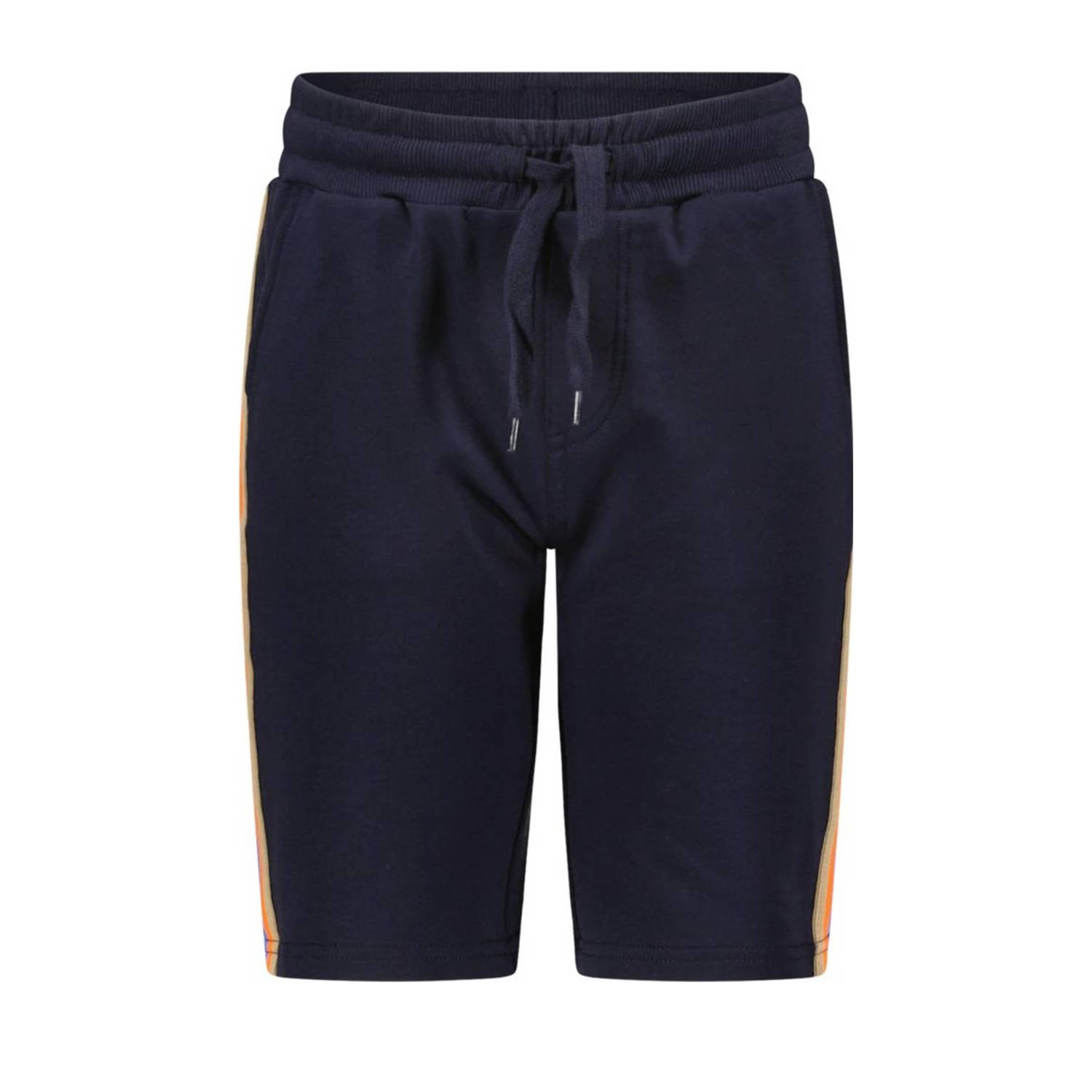 TYGO & vito regular fit sweatshort Bing met zijstreep donkerblauw muticolor Korte broek 110 116