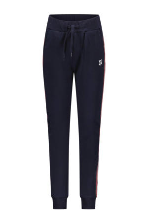 regular fit joggingbroek Bas met zijstreep donkerblauw