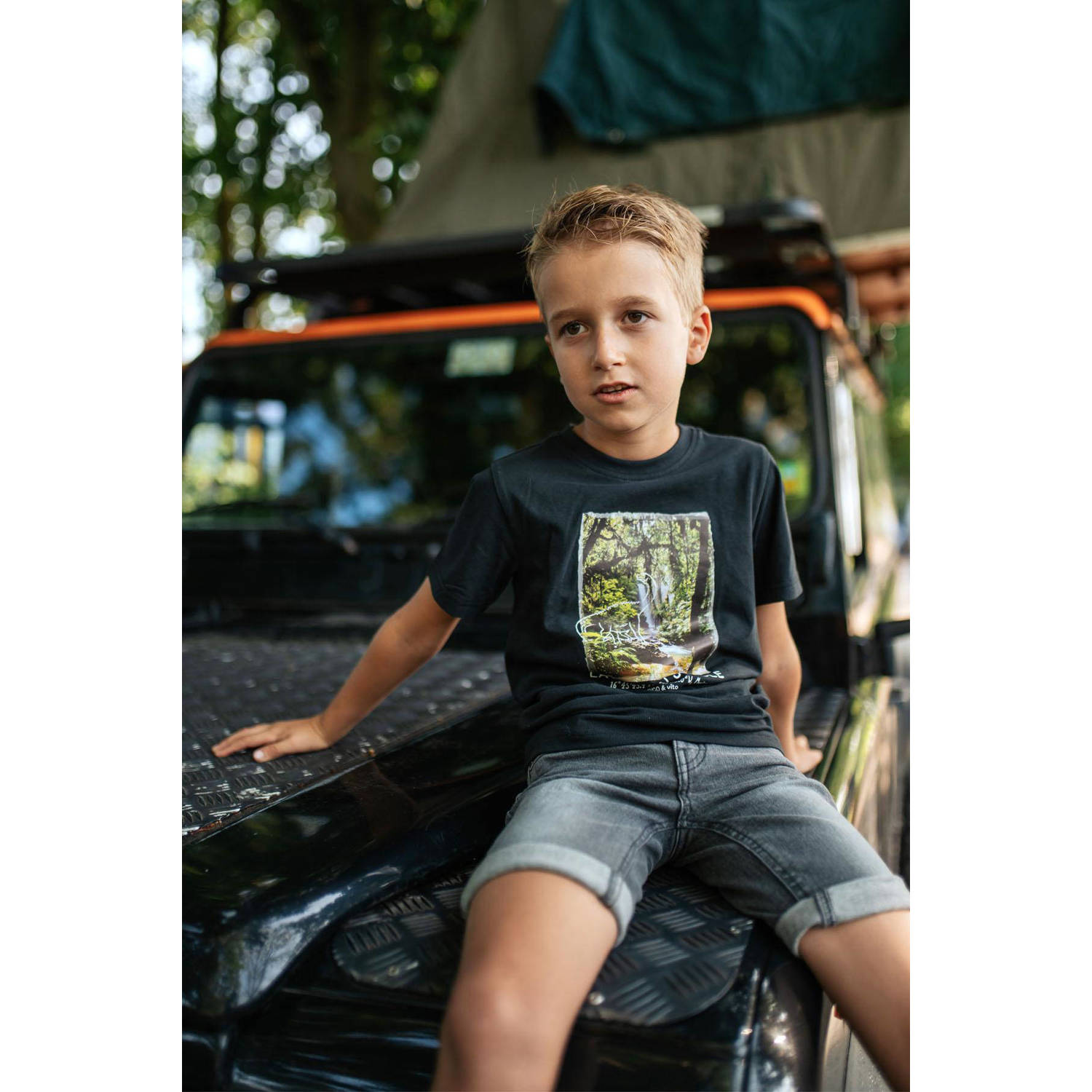 TYGO & vito T-shirt John met printopdruk zwart