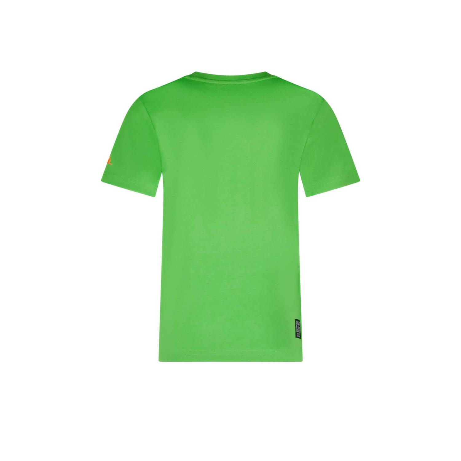 TYGO & vito T-shirt Tijn met printopdruk neongroen
