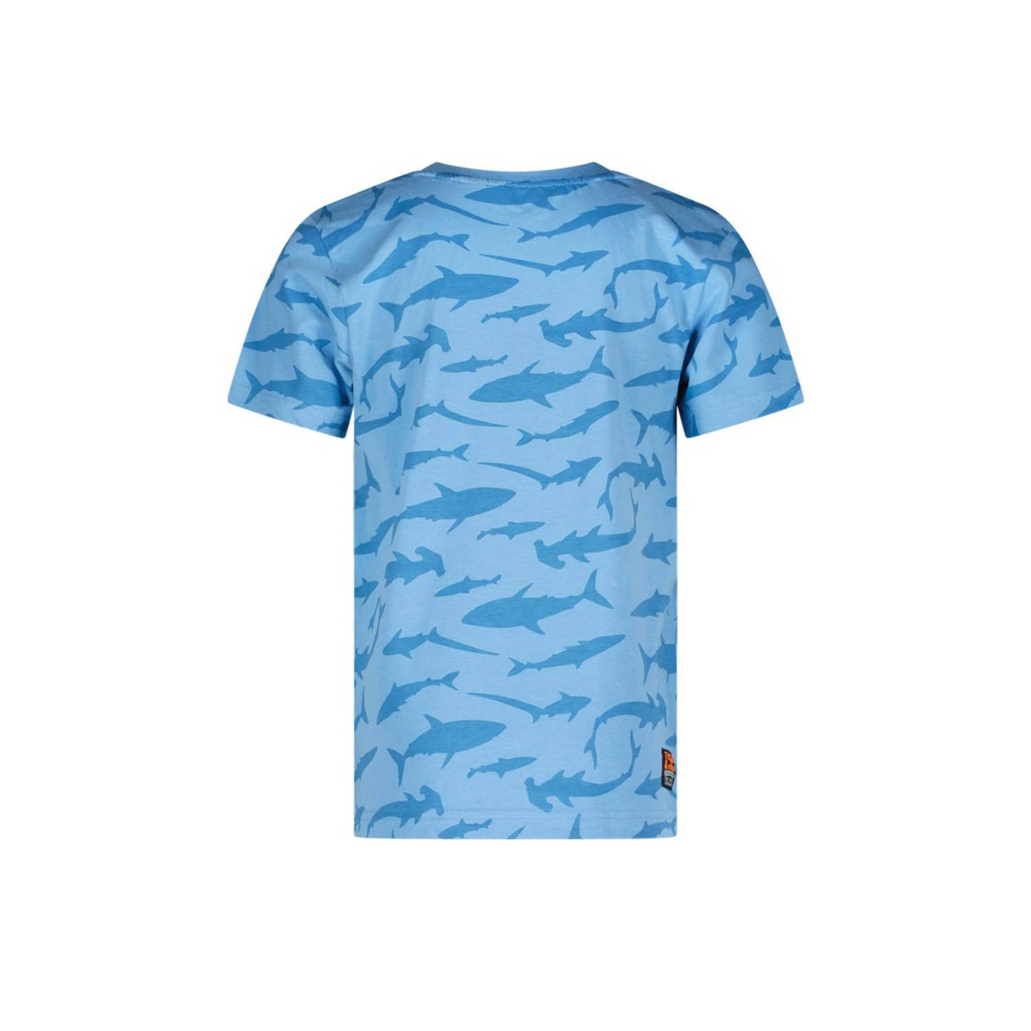 TYGO & vito T-shirt Thijs met all over print lichtblauw