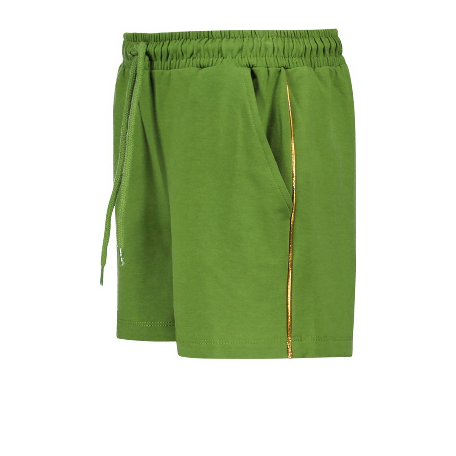 TYGO & vito regular fit casual short Peggy met zijstreep olijfgroen