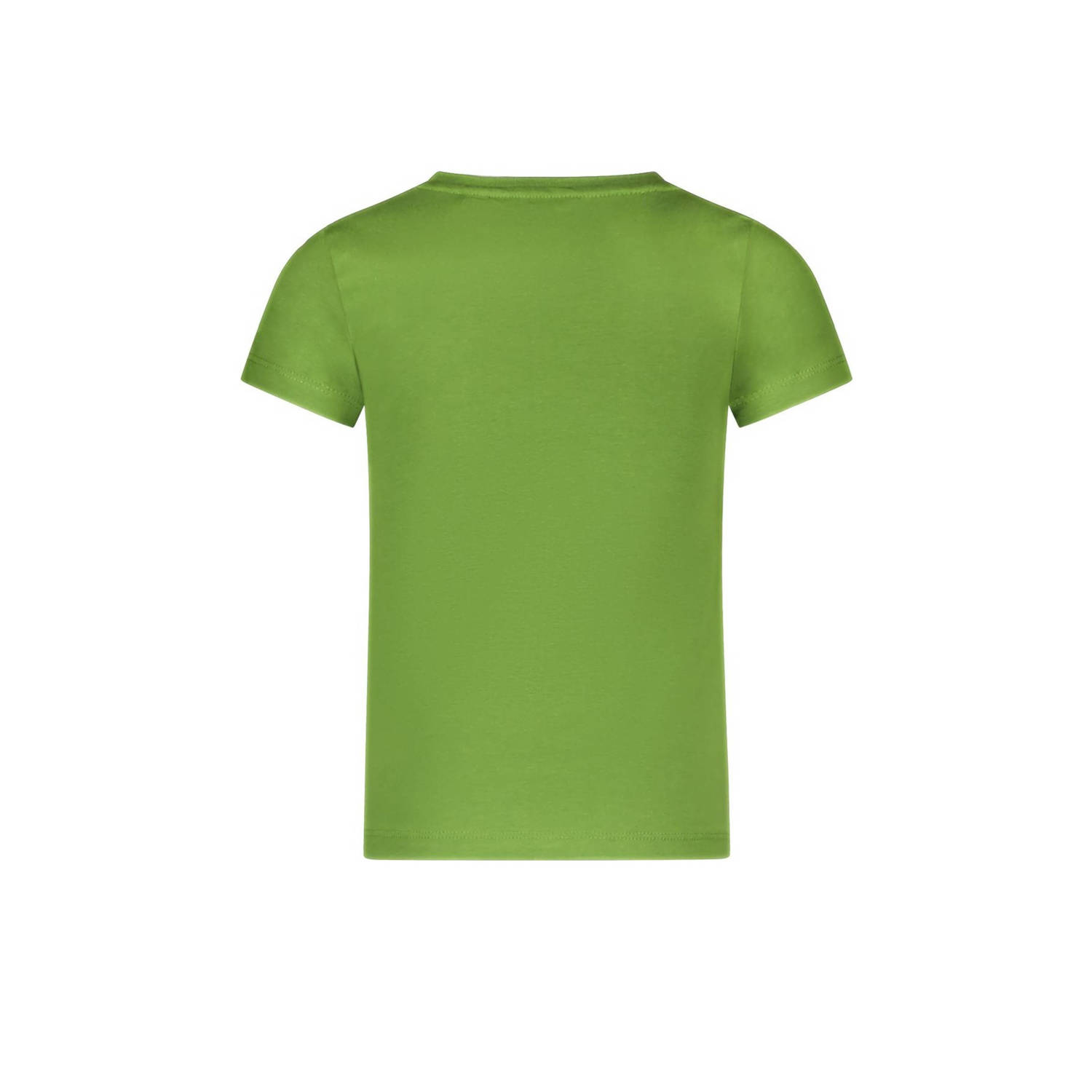 TYGO & vito T-shirt Jill met tekst en borduursels olijfgroen