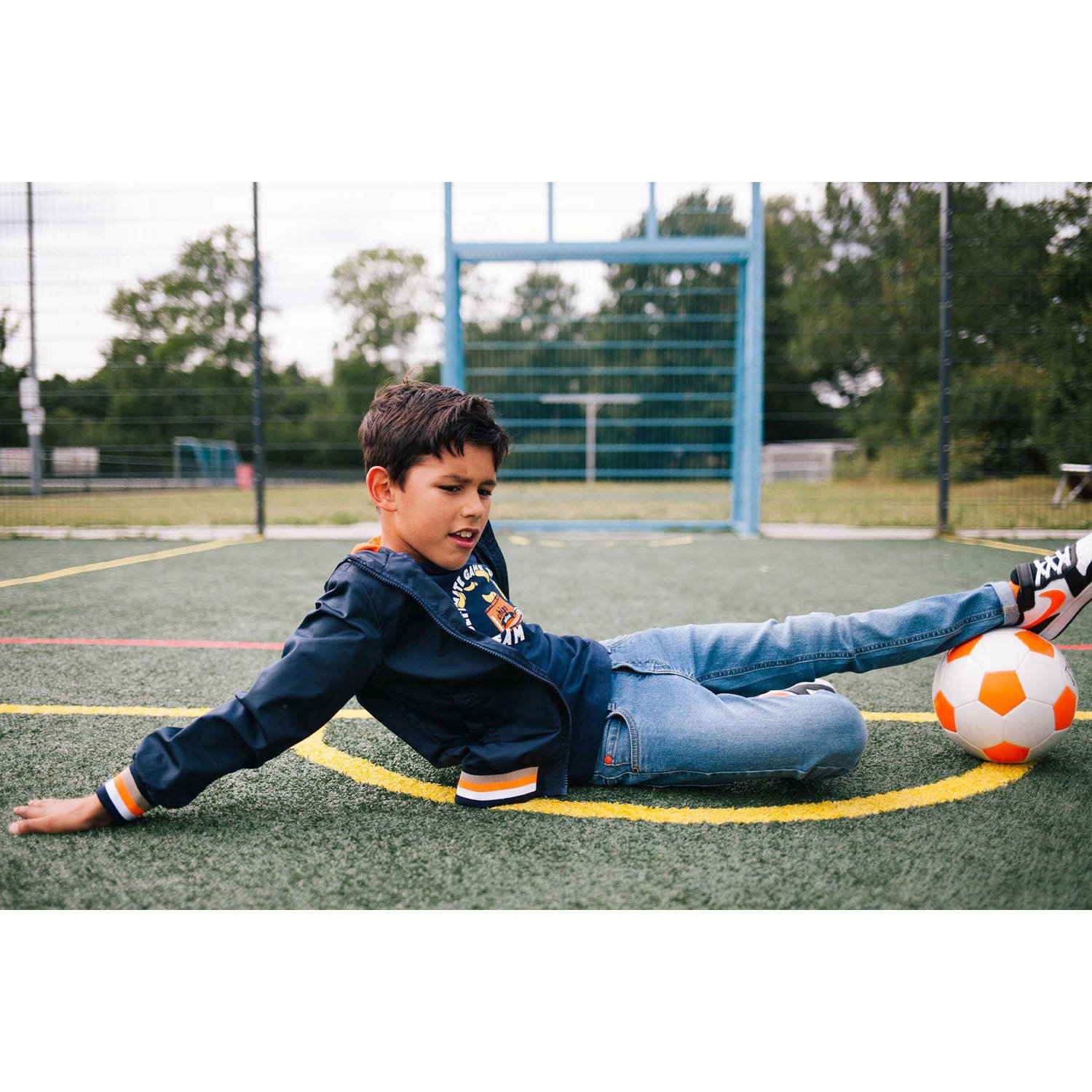 TYGO & vito zomerjas Jennoah met logo donkerblauw oranje