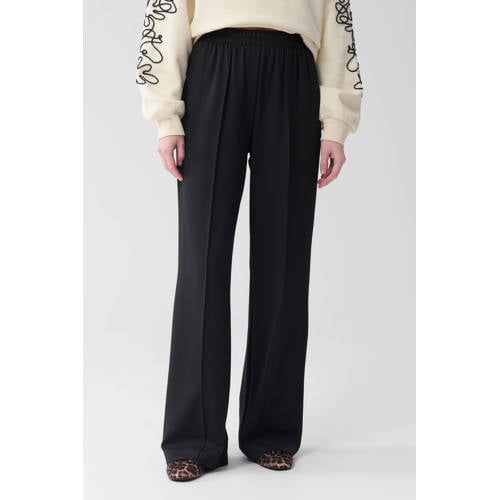 Shoeby high waist wide leg pantalon zwart afbeelding