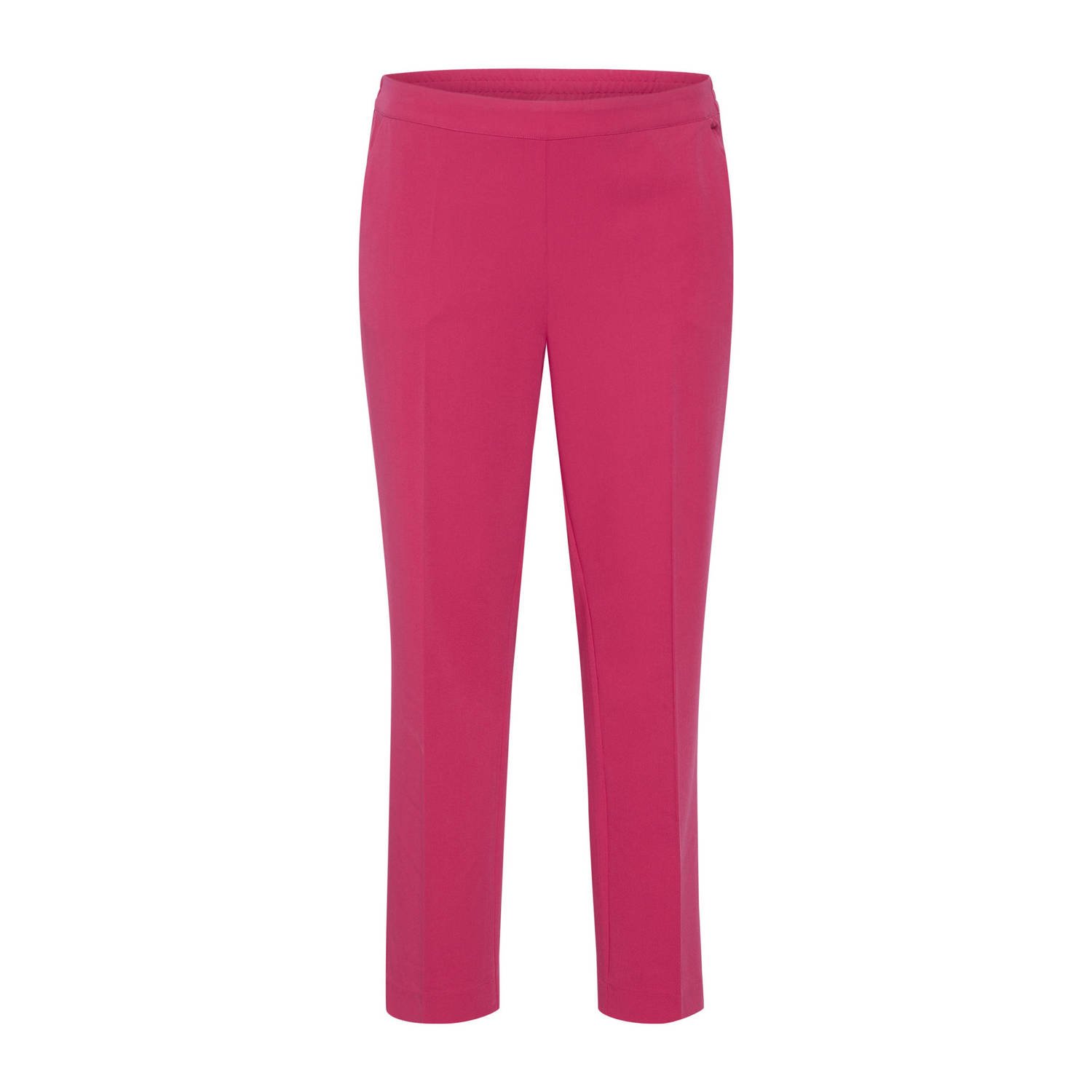 Kaffe Curve Broek met rechte pijpen elastische tailleband en zijzakken Pink Dames