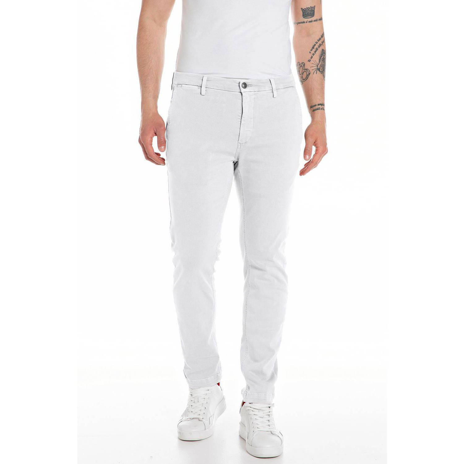 REPLAY slim fit chino ZEUMAR pearl grey