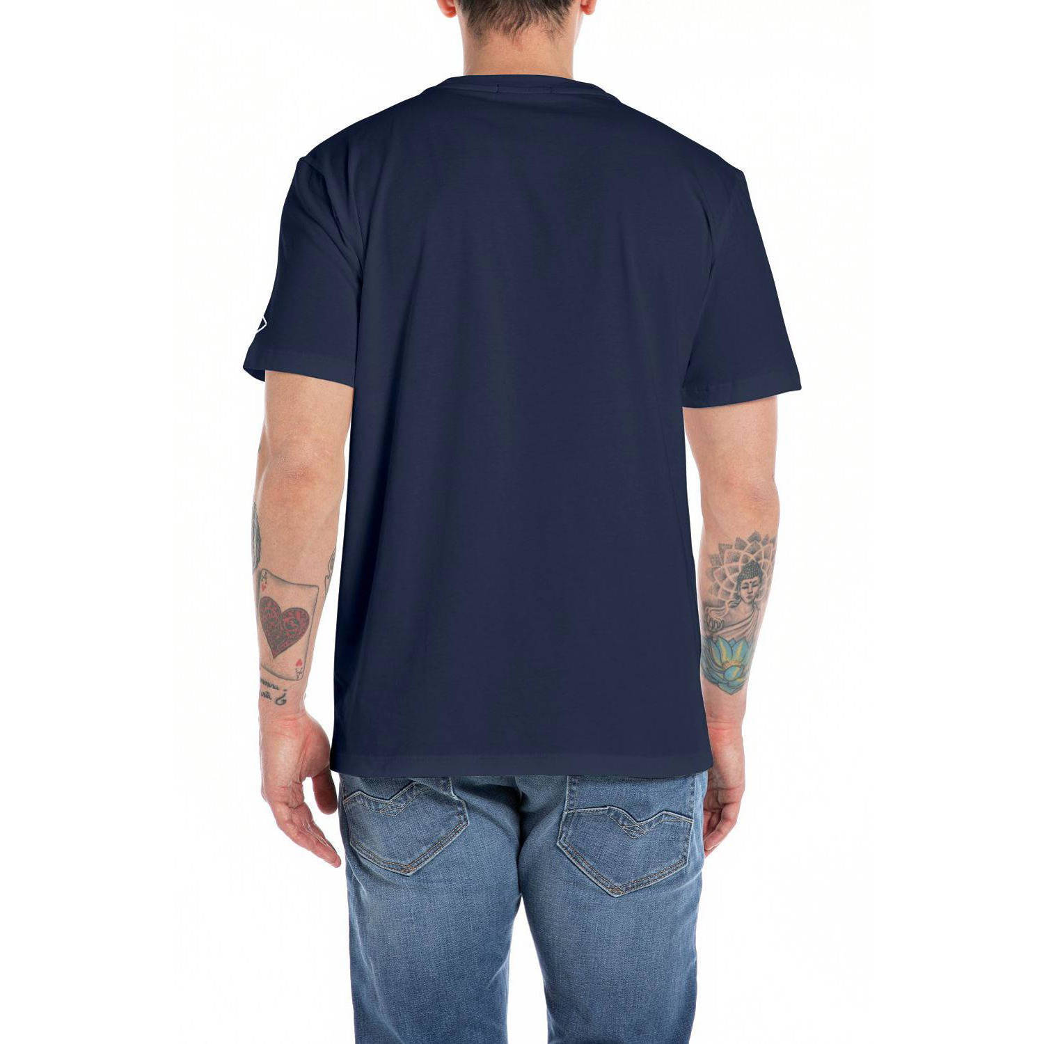 REPLAY T-shirt met logo indigo blue