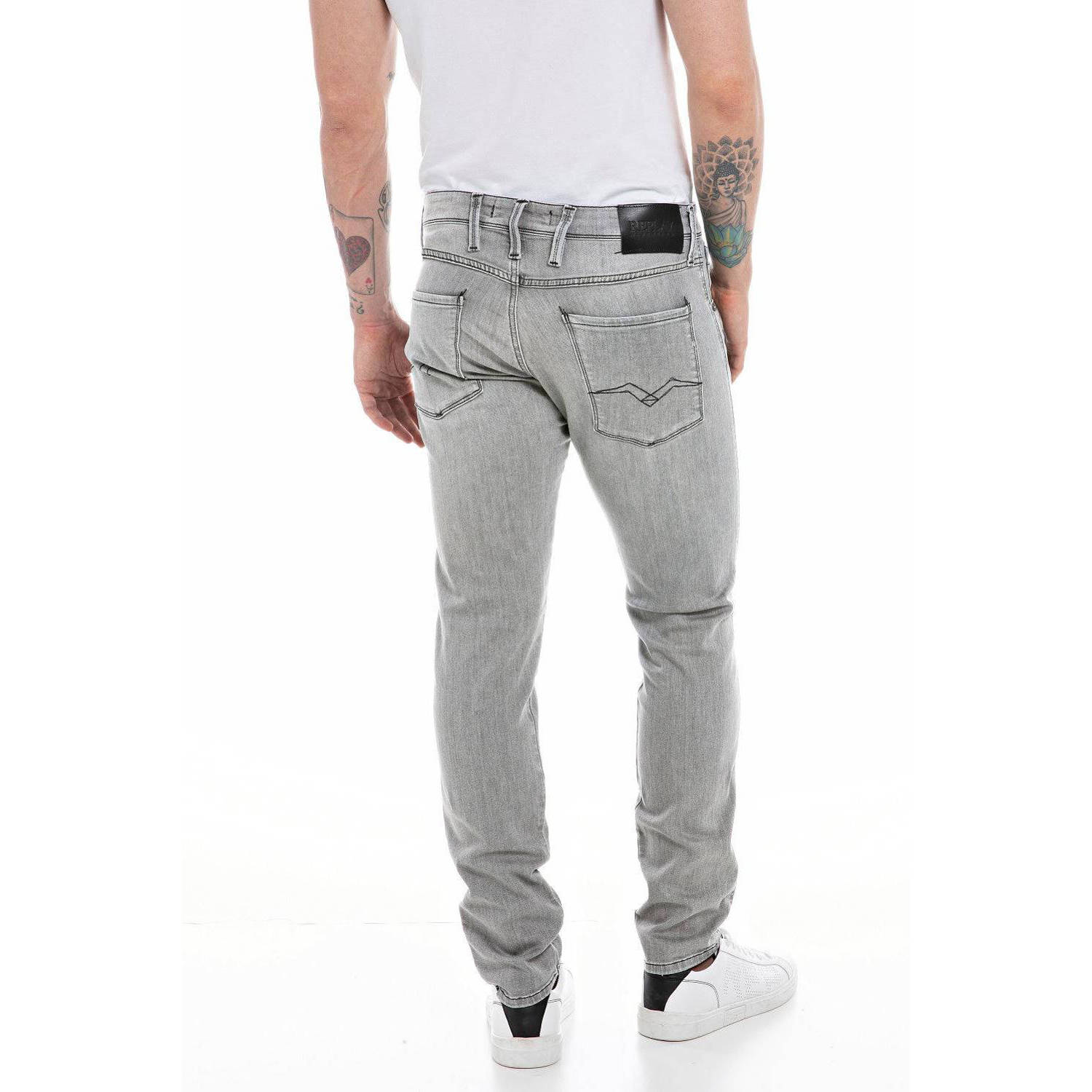 REPLAY slim fit jeans ANBASS light grey