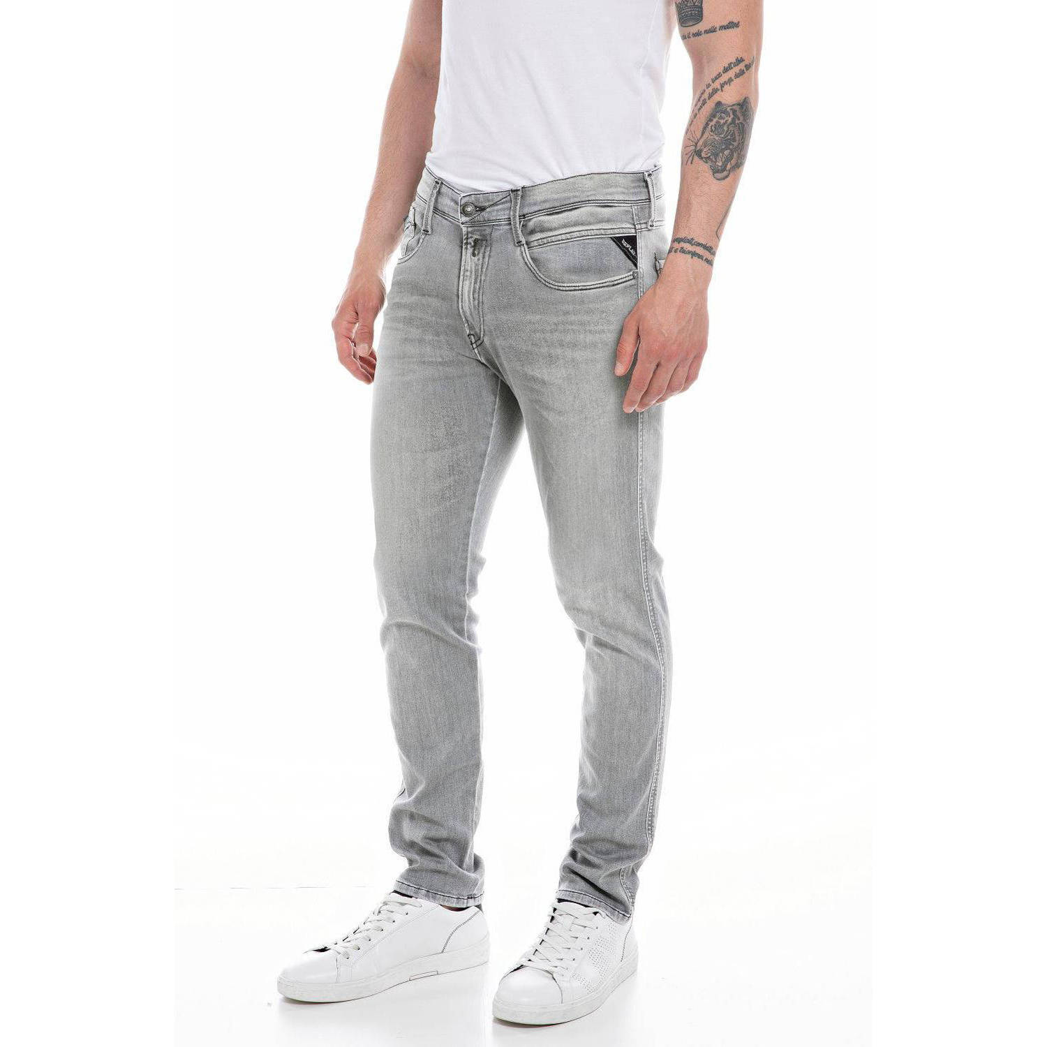REPLAY slim fit jeans ANBASS light grey