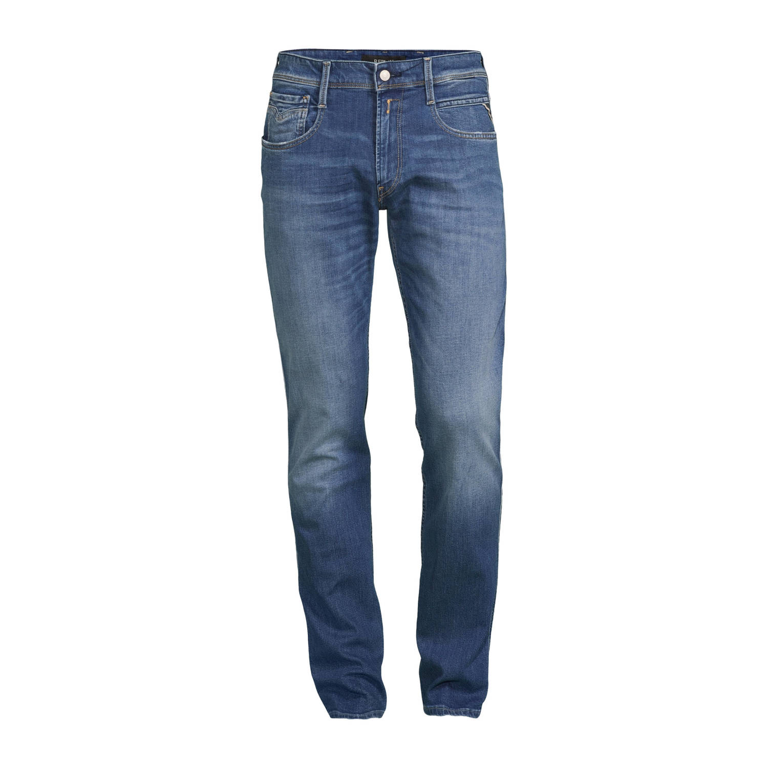 REPLAY slim fit jeans middenblauw