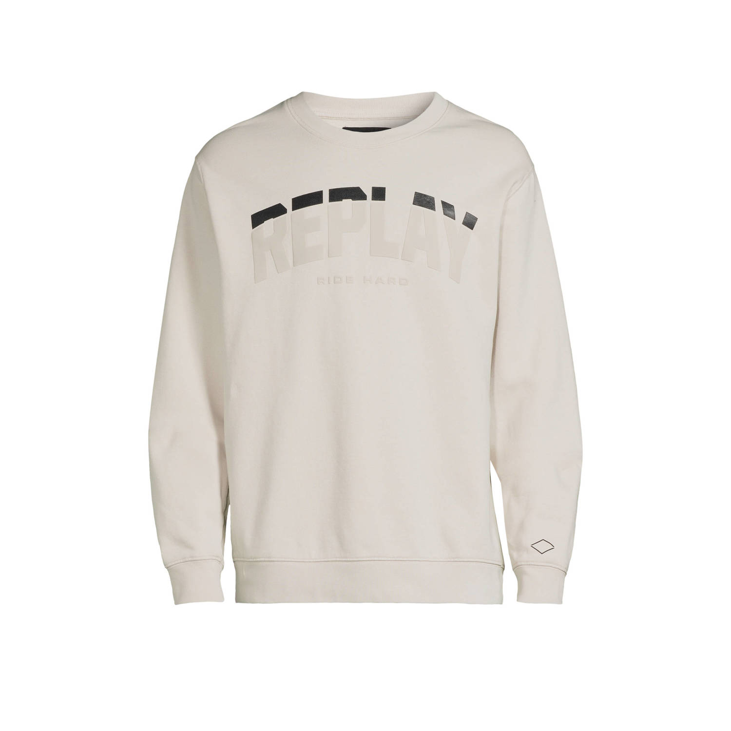 REPLAY sweater met logo zand