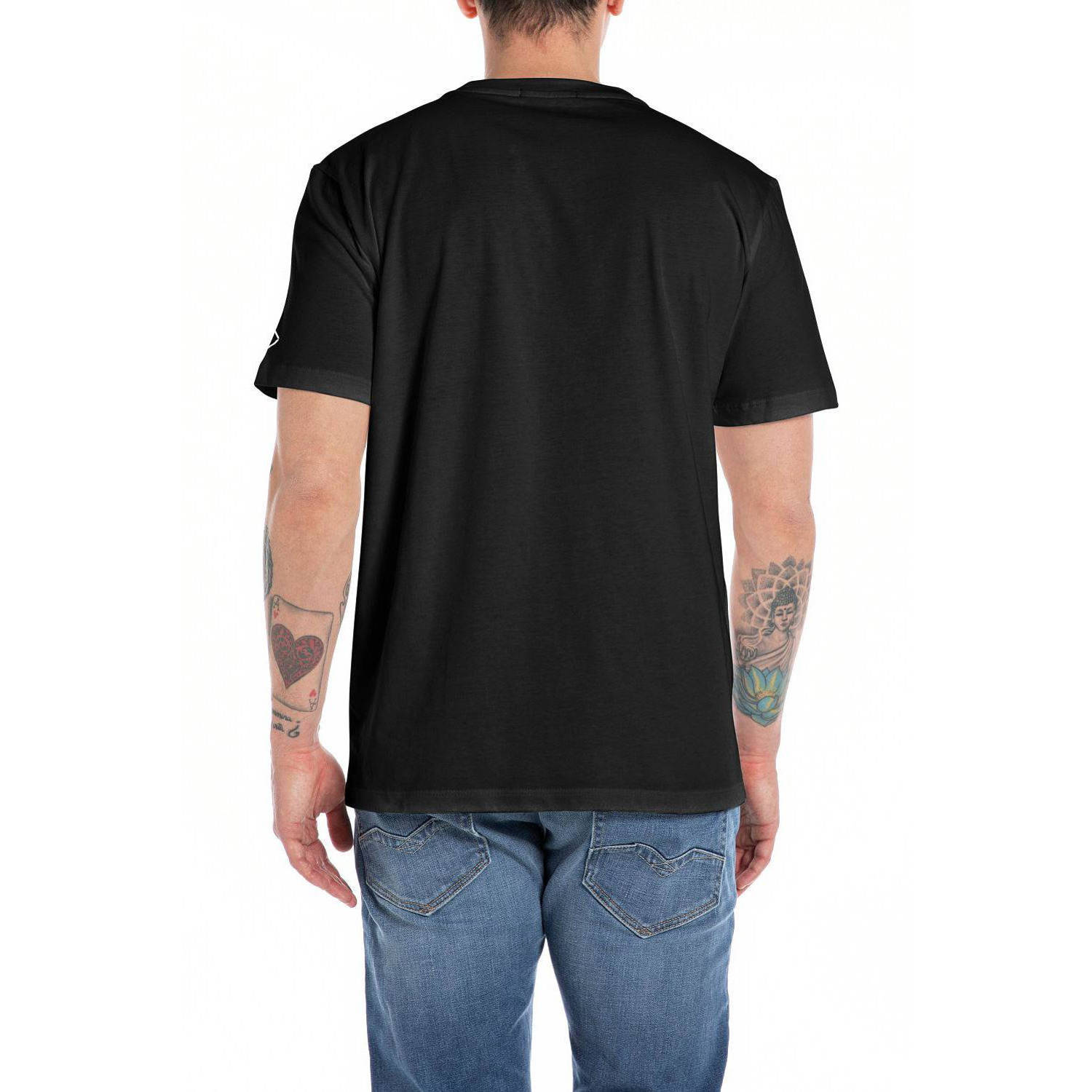 REPLAY T-shirt met logo zwart